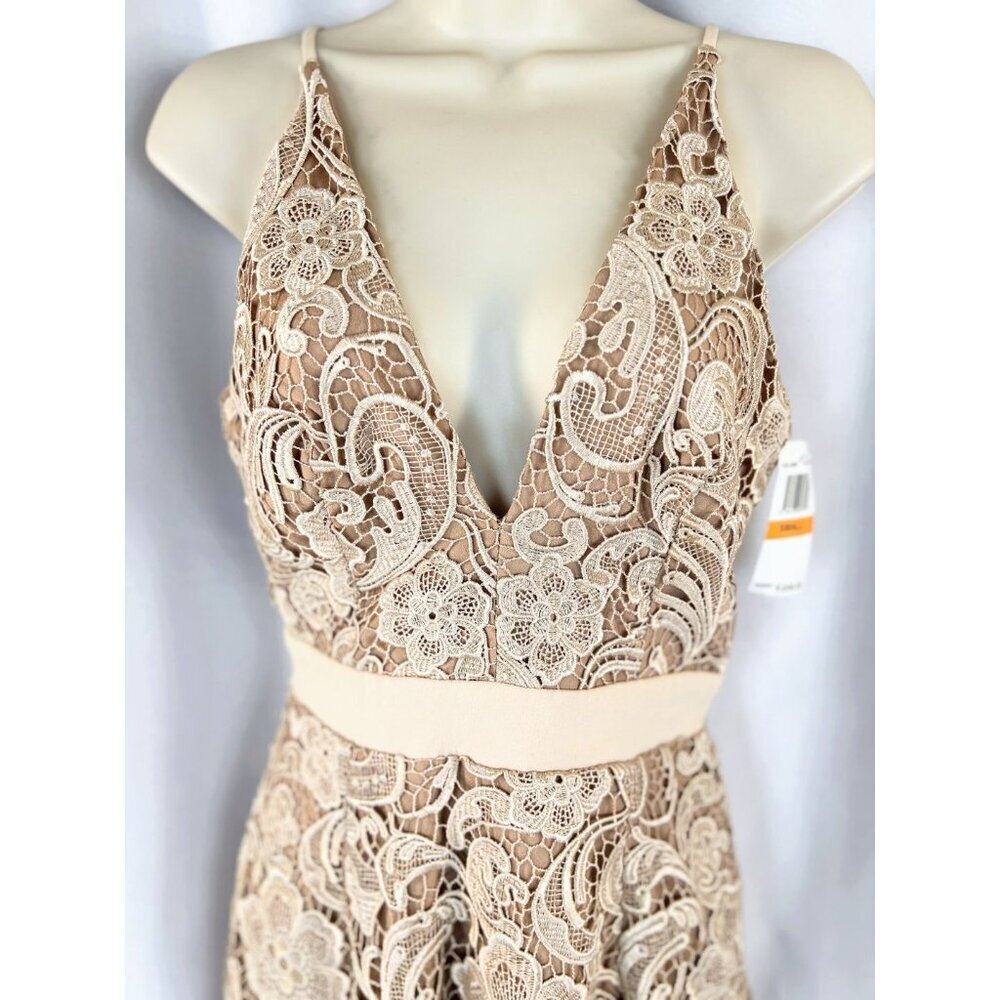 NWT Dress the Population Ava Nude Lace Dress $208 - Picture 5 of 15